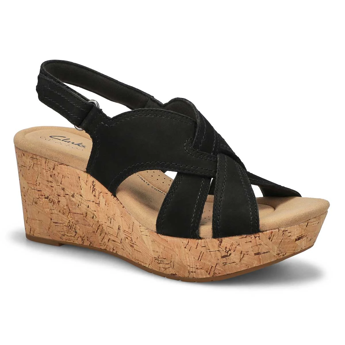 Clarks Women's Rose Erin Wedge Sandal - Sand 2 Clarks Women's Rose Erin Wedge Sandal - Sand - Image 2