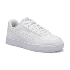 Puma Kids' Caven Jr PS Sneaker -White/Grey