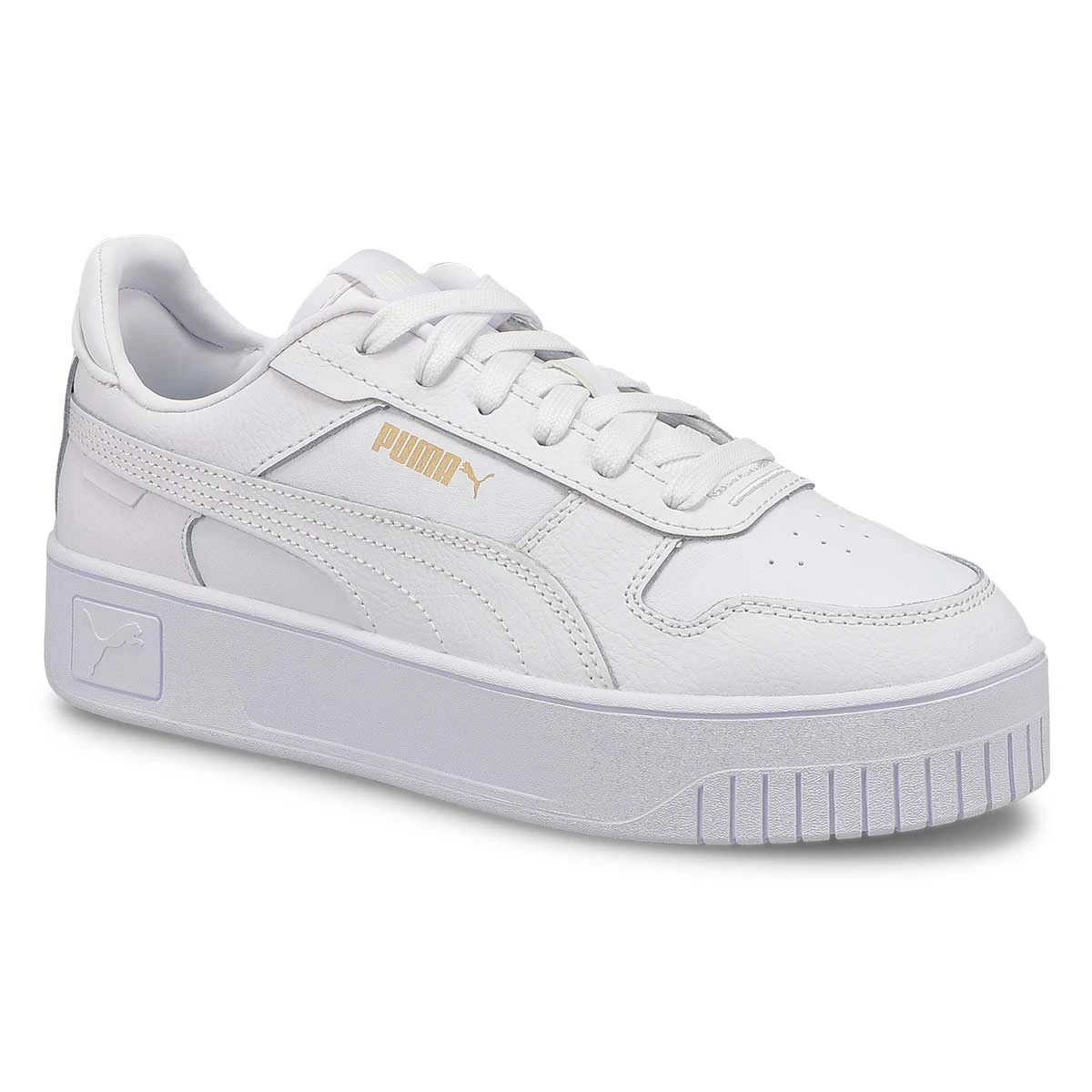 Puma Women's Carina Street Sneaker - White/Go 1 Puma Women's Carina Street Sneaker - White/Go